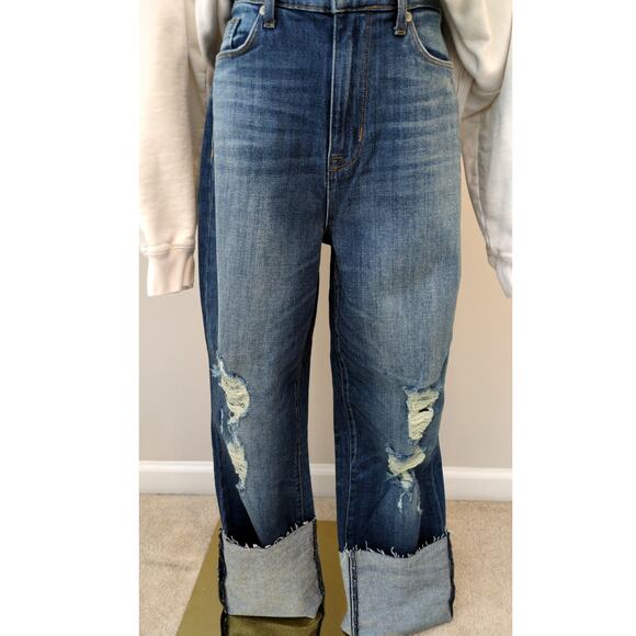 Hudson High Rise "Zoeey" Deep Cuff Straight Jeans - Picture 2 of 8